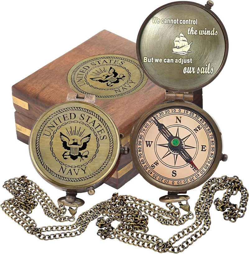 World Mart Compass - Gift for Army, Navy, Marine Corps, Baptism, Easter, Birthday, Fathers Day, Graduation, Wedding - Image 1